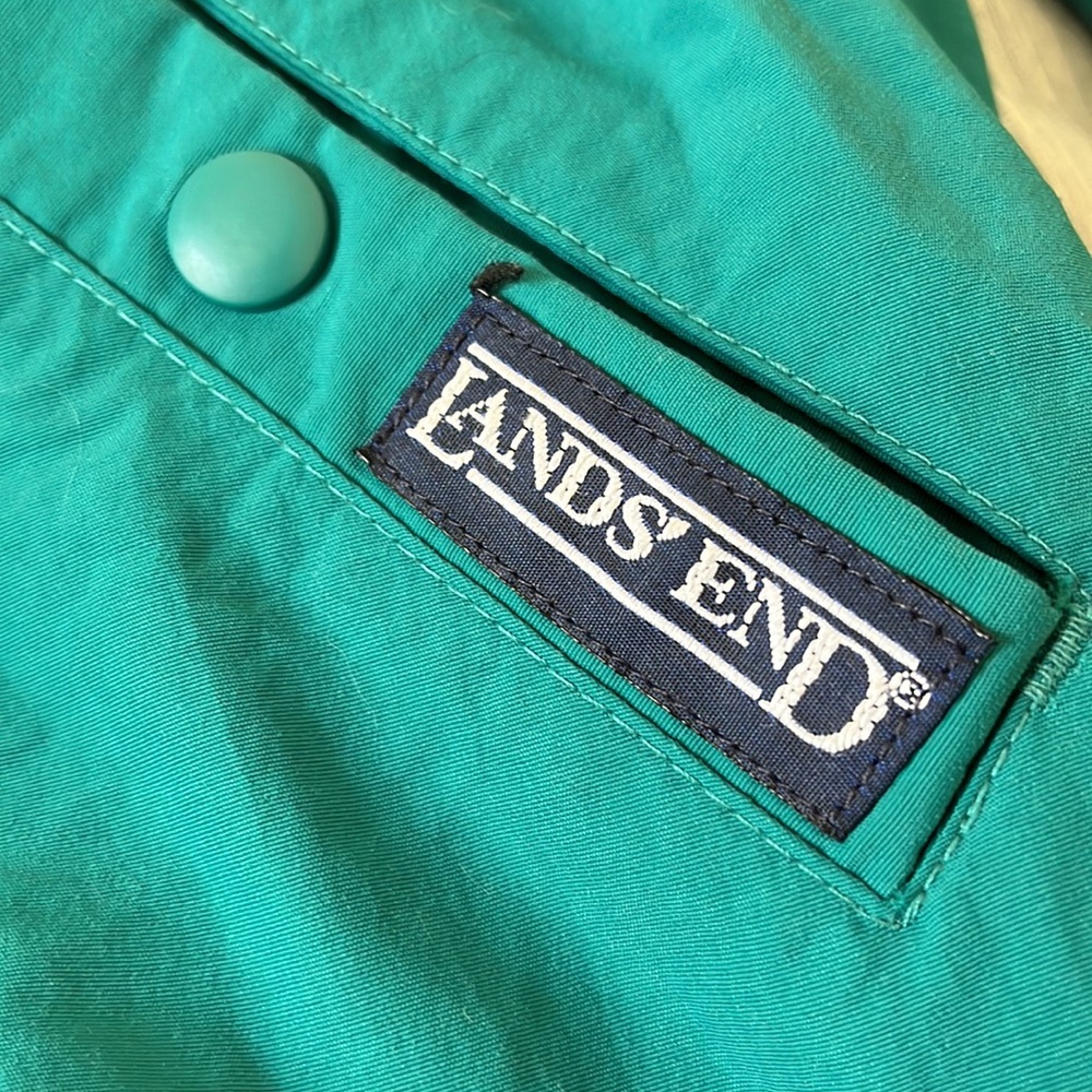 LANDS’ END 💟 women’s ‘90s colorblock squall jacket 💟 turquoise + purple - Picture 2 of 6